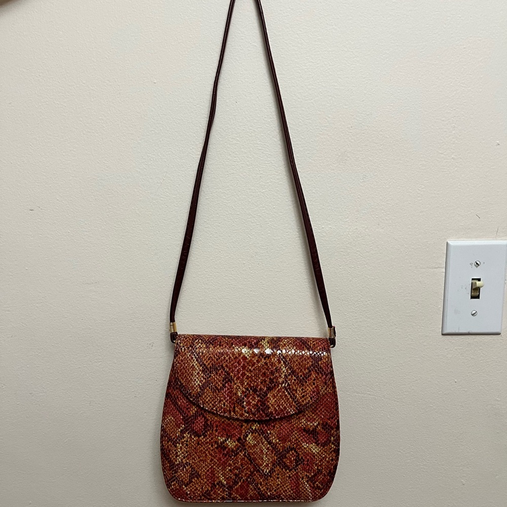 Elegant Red Snake Print Women's Bag